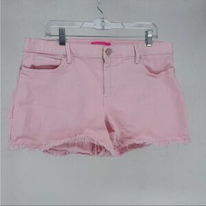 Lilly Pulitzer Light Pink  frayed raw  Hem Jean Shorts cut off size 16
